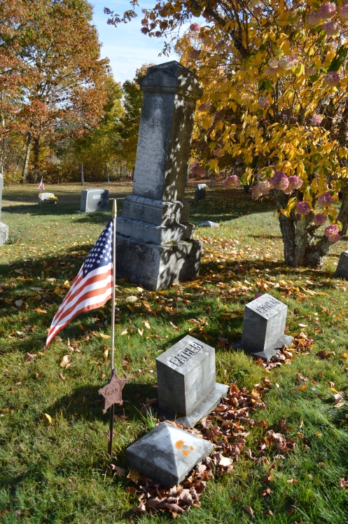Civil War soldier Joseph B. French died Dec. 7, 1928 and was buried the North Fayette Cemetery. A flag marks his grave site.