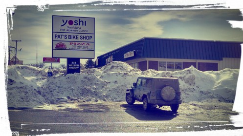 Yoshi is located in a Brewer, Maine strip mall between a pizza place and a bike shop.